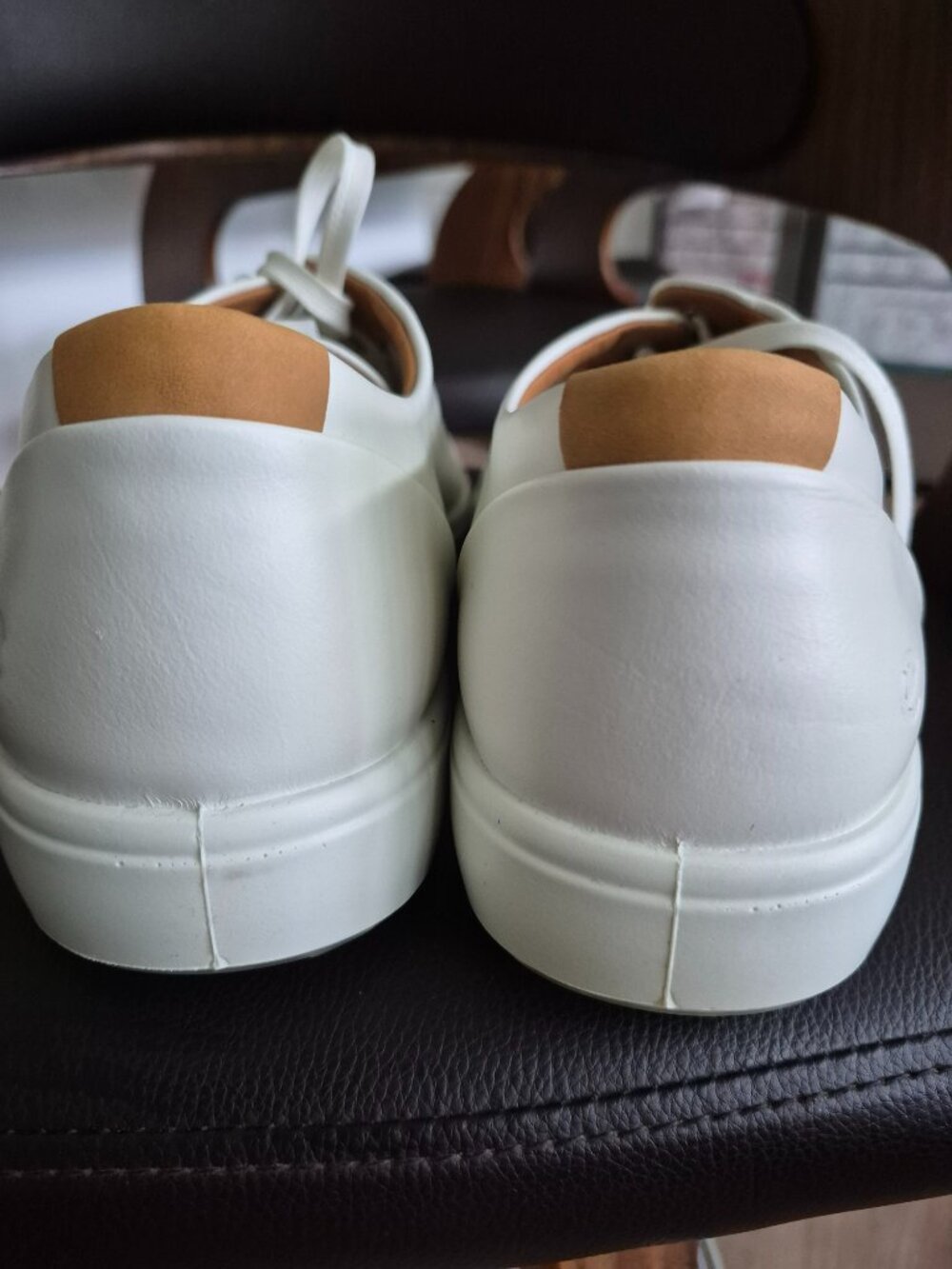 ECCO Soft 7 Men's White Leather Sneakers Size 12 - 12.5 (EU 46) - Picture 3 of 6